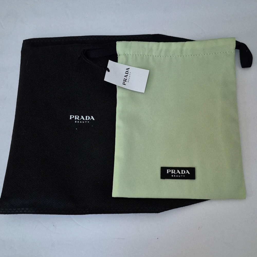 Prada Beauty Reversable Pouch Makeup Travel Open Top Drawstring